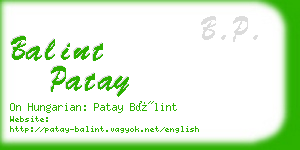 balint patay business card